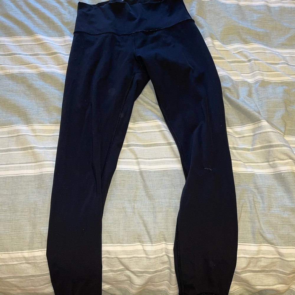 lulu lemon black leggings, 7/8 wunder under